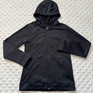Under Armour Fleece Boys Full Zip Hoodie Black Size L
